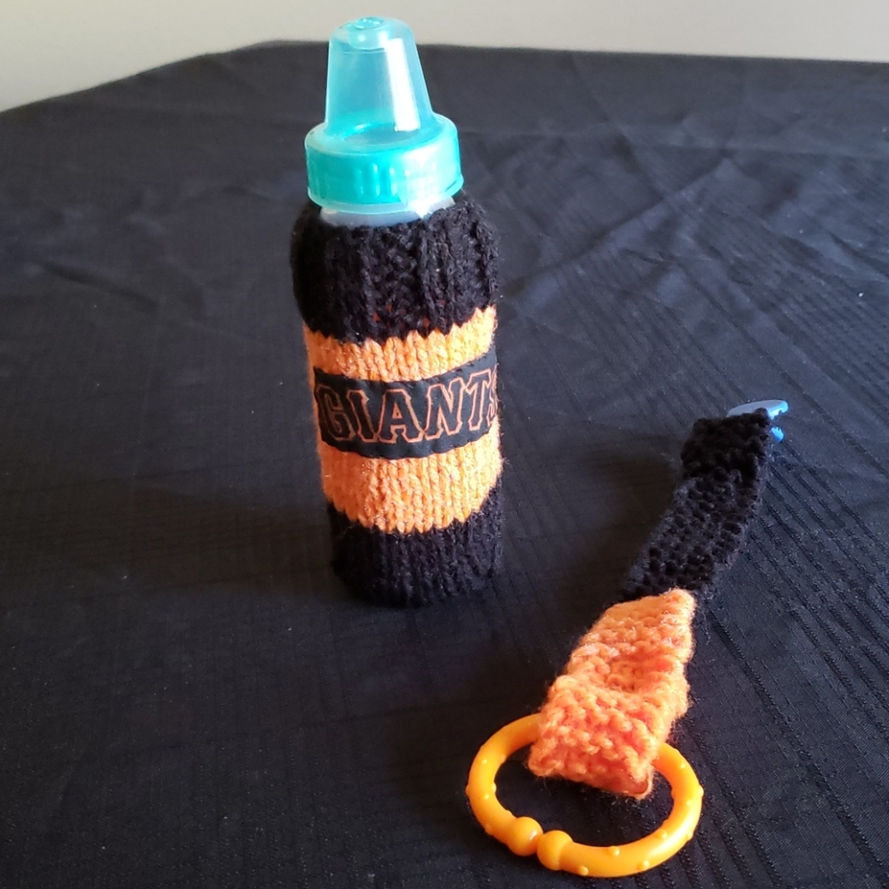 SF Giants Baby Bottle Cozy and Pacifier Holder.